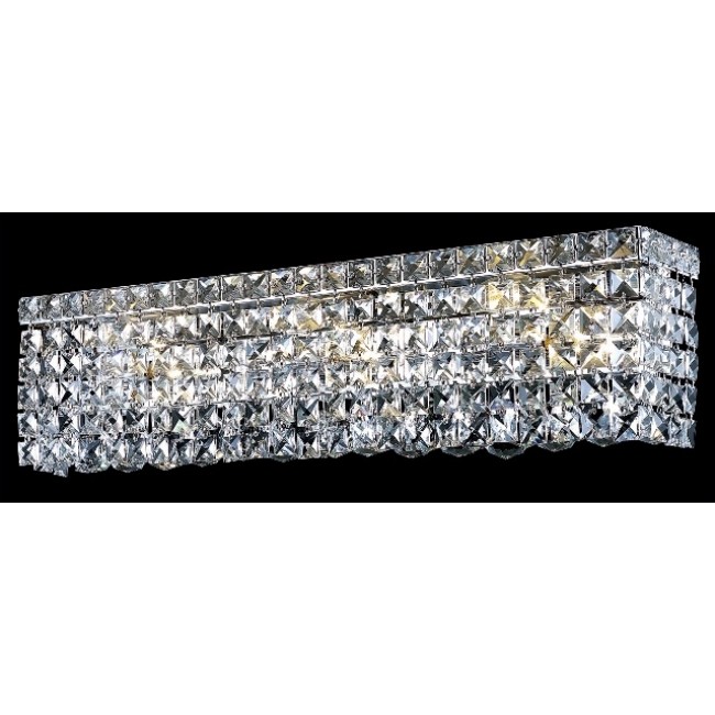 4-light crystal wall sconce in chrome finish 