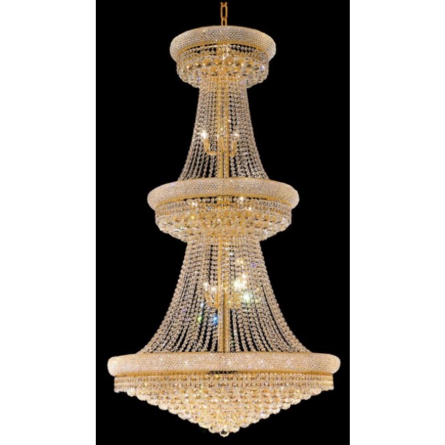 38 Light crystal chandelier dress with crystal ball gold plated