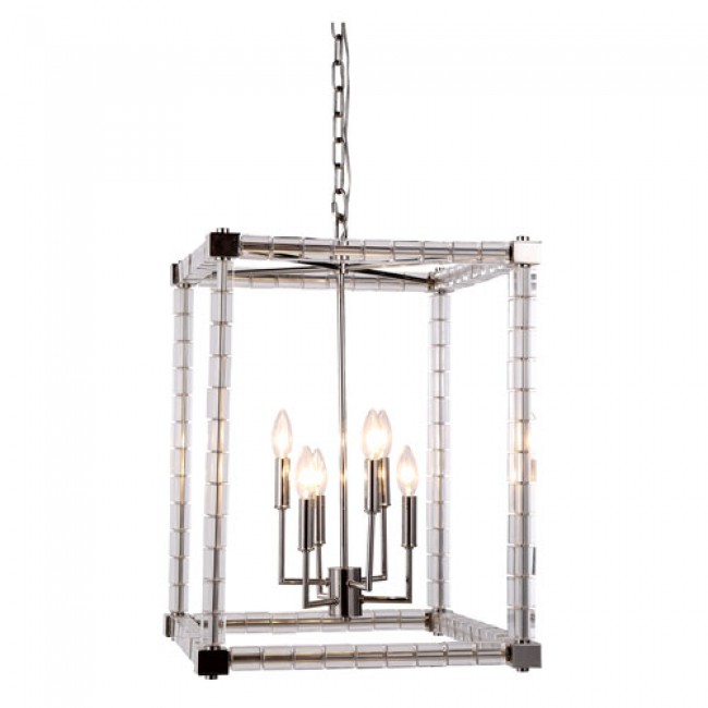 Cristal Polished Nickel 18-Inch Six-Light Pendant