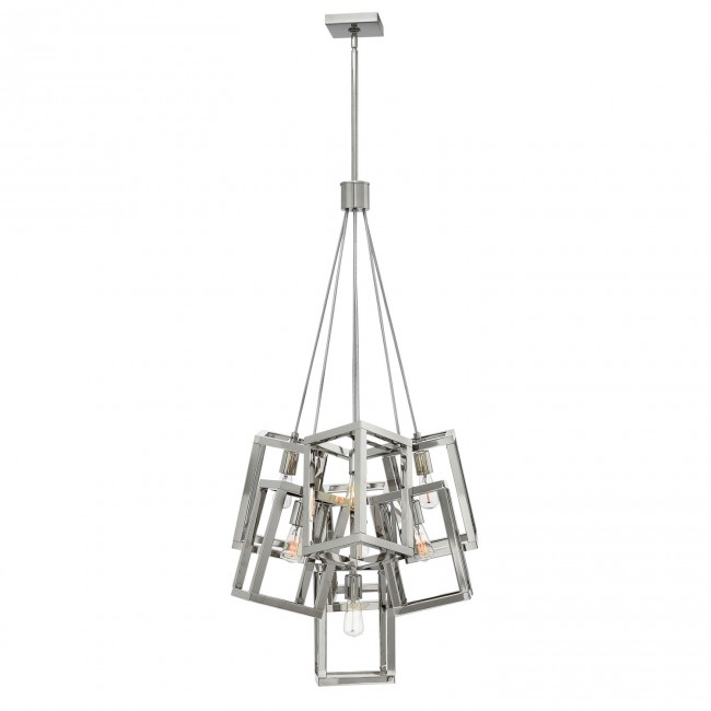Polished Nickel Seven-Light Large Foyer Pendant