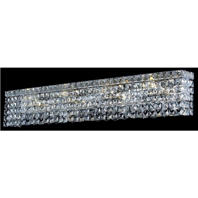 6-light crystal wall sconce in chrome finish 