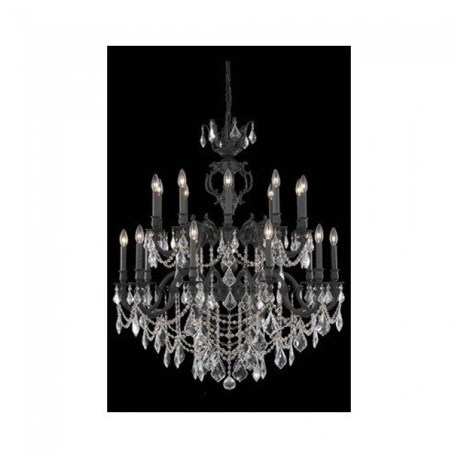 Marseille Dark Bronze Twenty-Light Chandelier with Golden Shadow/Champagne Royal Cut Crystals