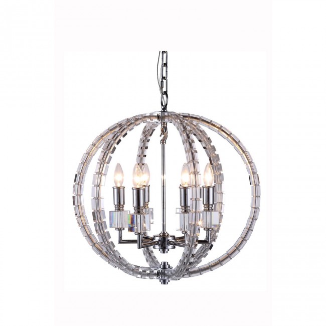 Cristal Polished Nickel Twenty-Two-Inch Pendant