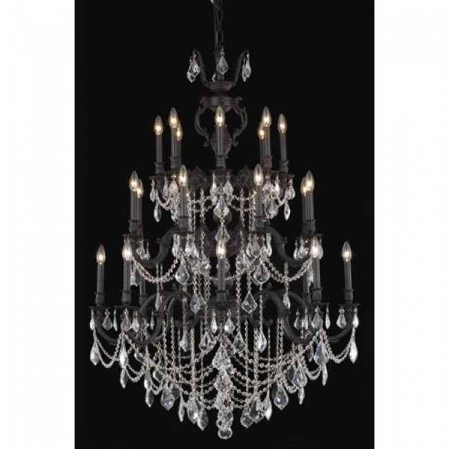 Marseille Dark Bronze Twenty-Four Light Chandelier with Clear Royal Cut Crystals