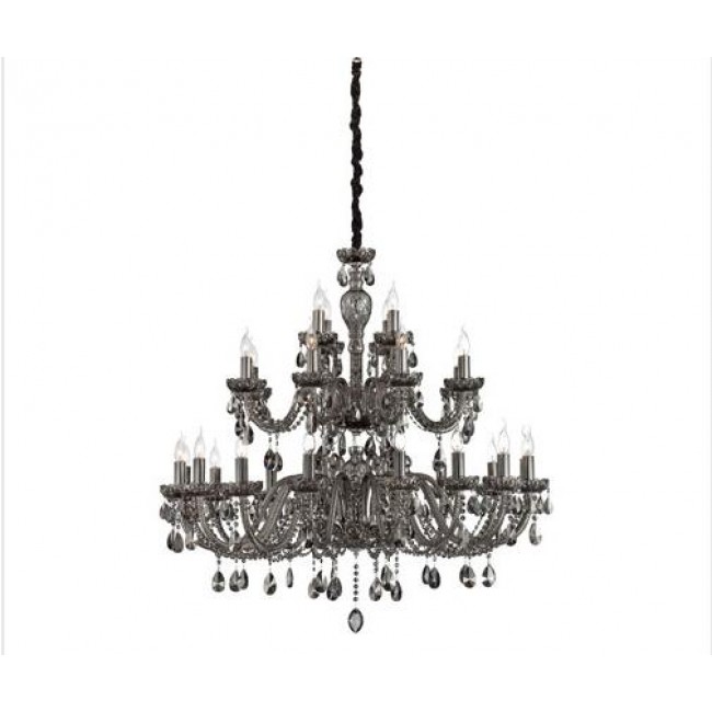 28 Light Chandelier with Smoke Crystal Shade