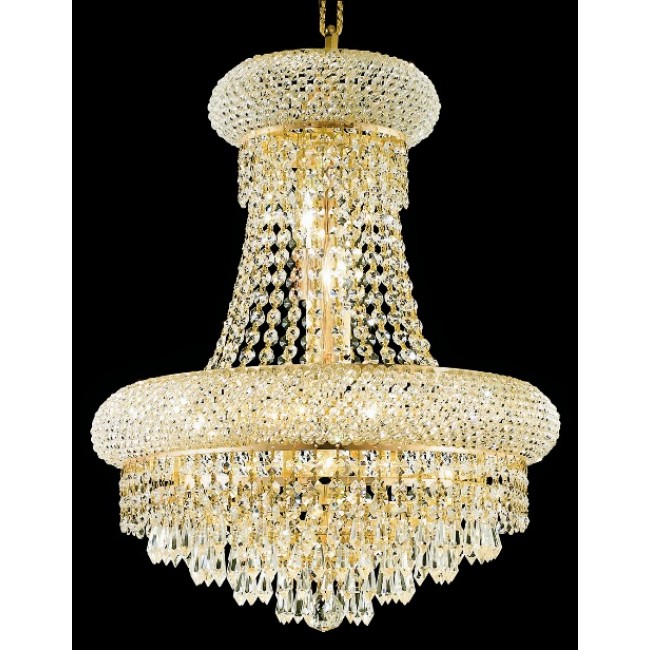8 Light crystal chandelier gold plated