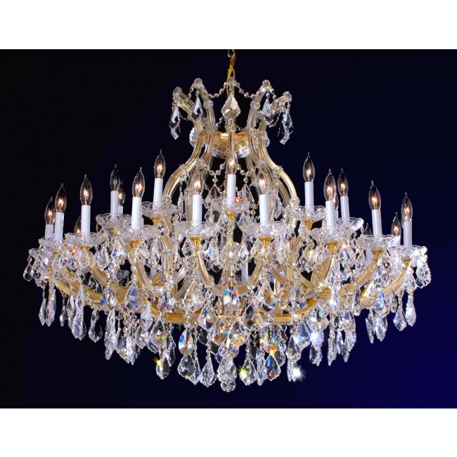 31 Light Maria Theresa crystal chandelier dressed with clear crystals
