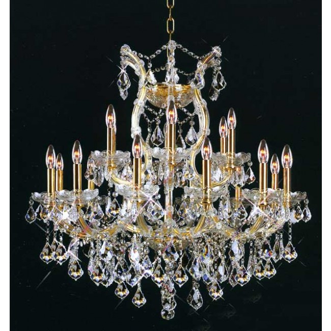 Maria Theresa chandelier dressed with fantastic crystal in gold plated finish