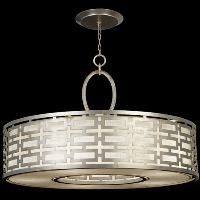 Five-Light Pendant in Platinized Silver Leaf Finish
