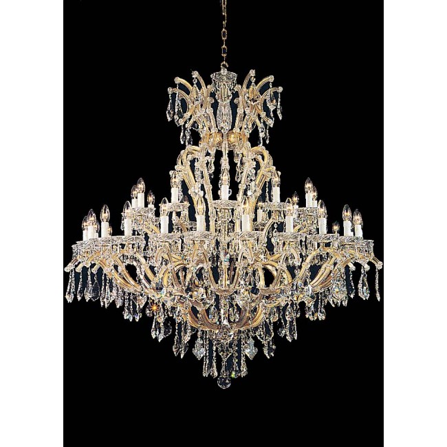 37 Lights Maria Theresa crystal chandelier dressed with clear crystal