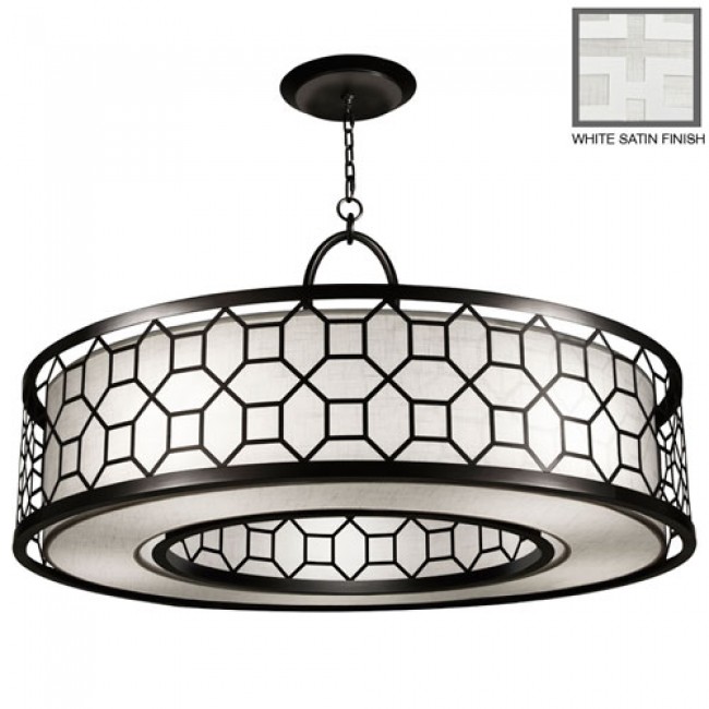 Black and White Story Five-Light Pendant in Studio White Satin Lacquer Finish