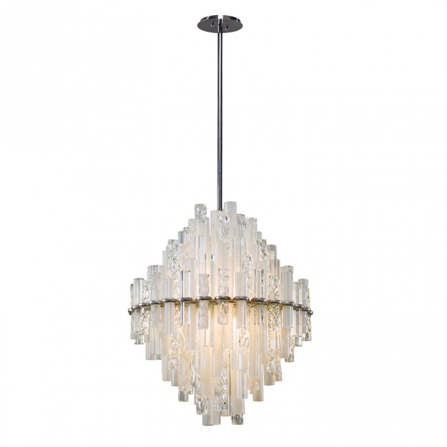 Satin Silver Leaf 27-Inch LED Two-Light Pendant