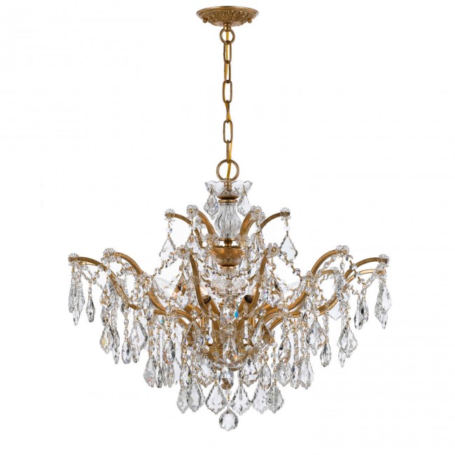 Gold 27-Inch Six Light Swarovski Elements Chandelier