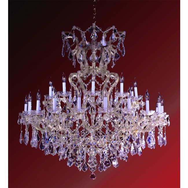 31 Lights Maria Theresa crystal chandelier dressed with clear crystal