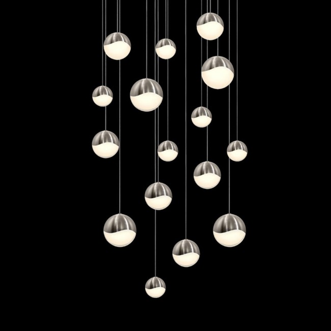 Satin Nickel 16-Light LED Pendant