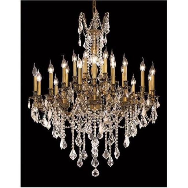 Gold 24-Light Chandelier with Royal Cut Crystal