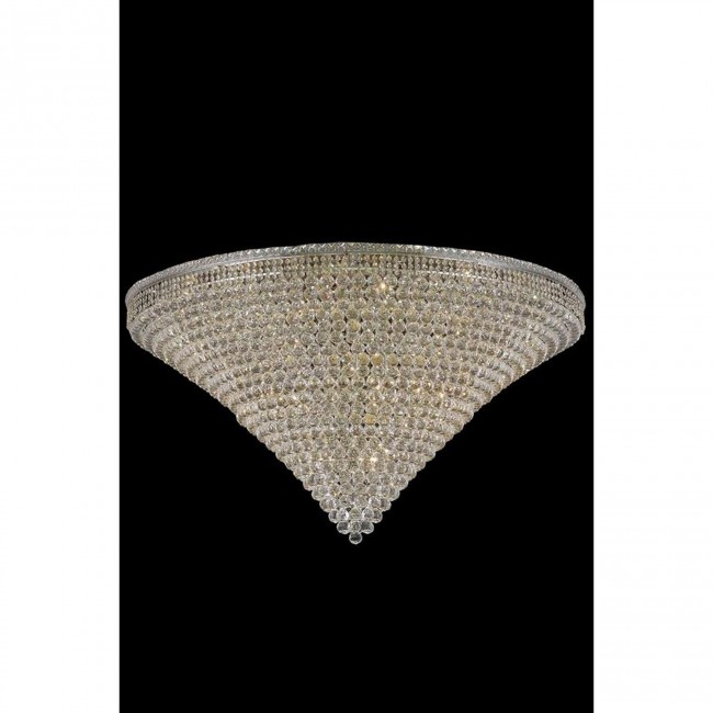  Tranquil Chrome 48-Light 60-Inch Flush Mount with Royal Cut Crystal