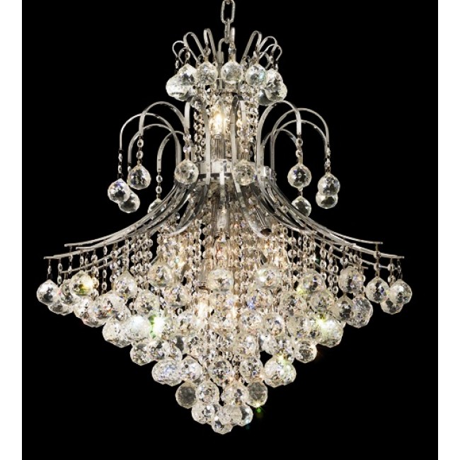 15 Light chrome crystal chandelier in chrome finish