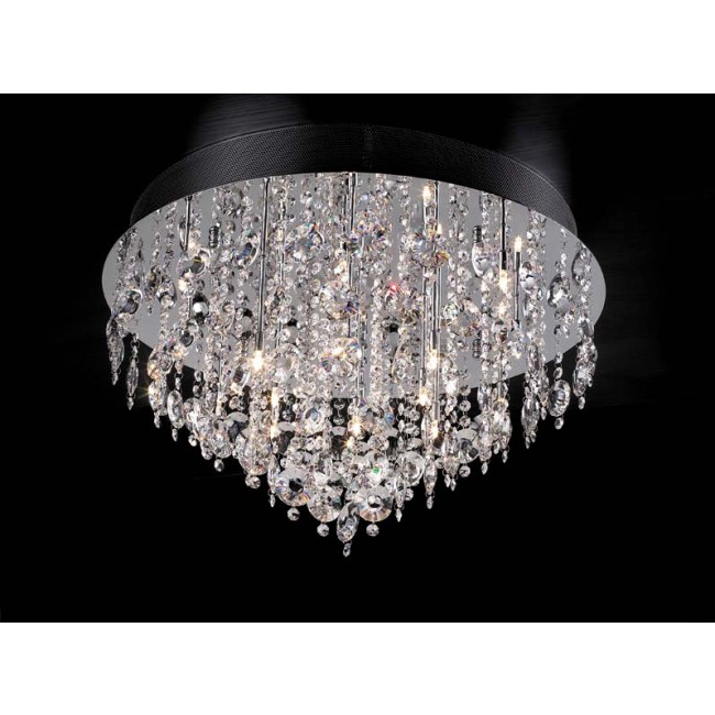 16 lights crystal chandelier in polished chrome finish