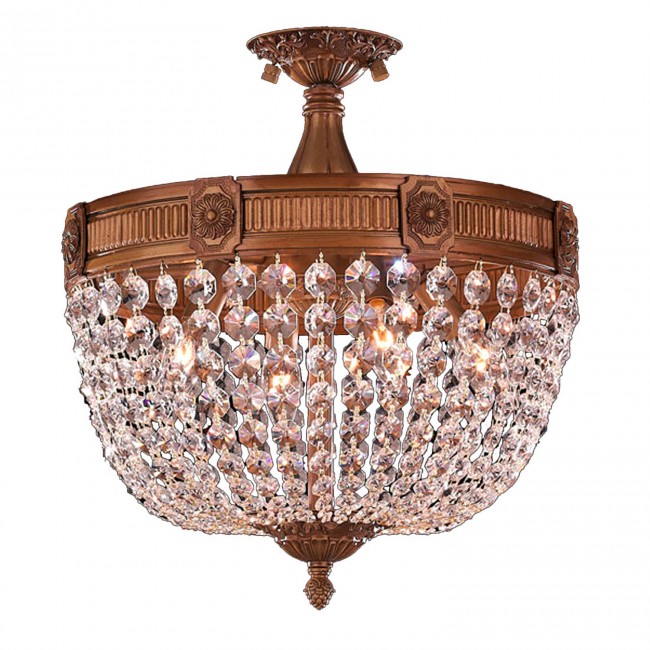 French Gold Four-Light Semi-Flush