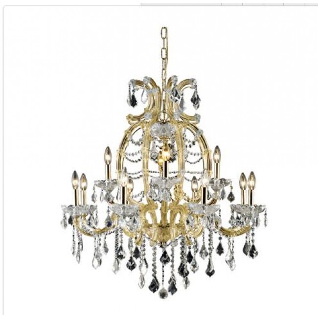 Gold 12 Light 35.5-in Chandelier