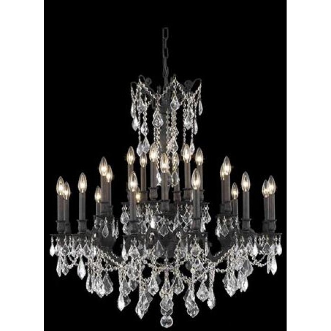 Bronze 24-Light Chandelier with Royal Cut Crystal
