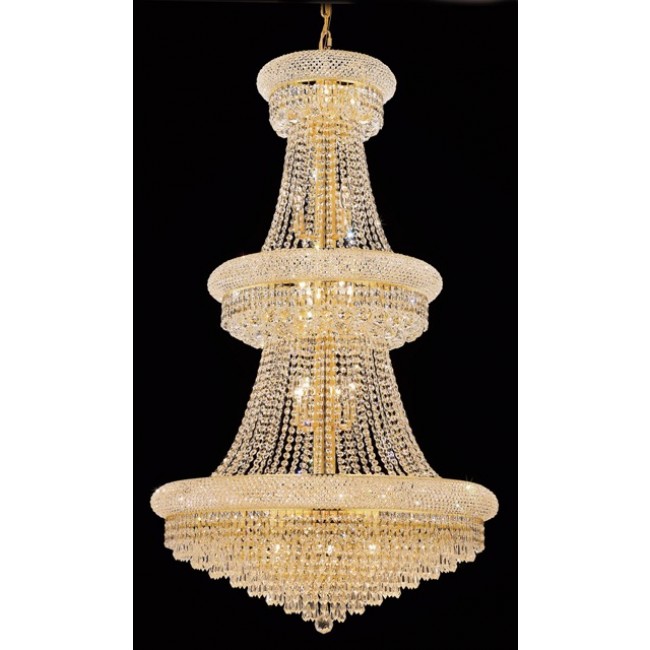 32 Light crystal chandelier gold plated