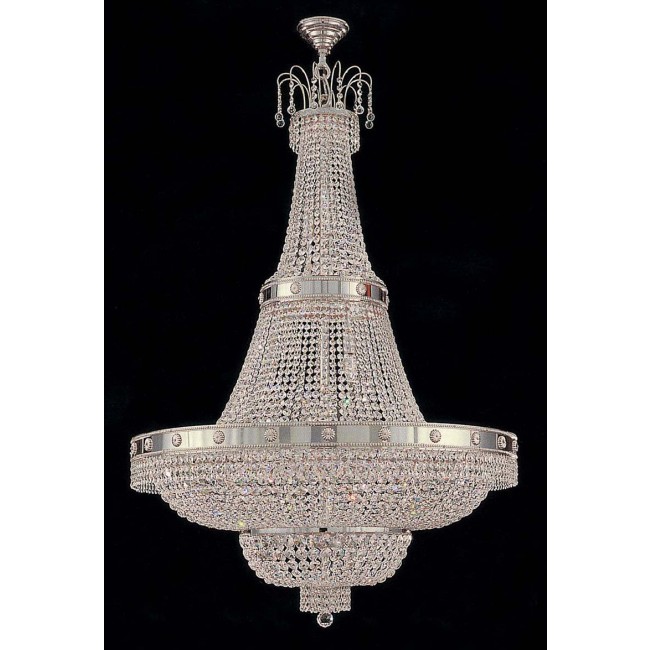Entryway/ foyer large crystal chandelier in polished chrome finish
