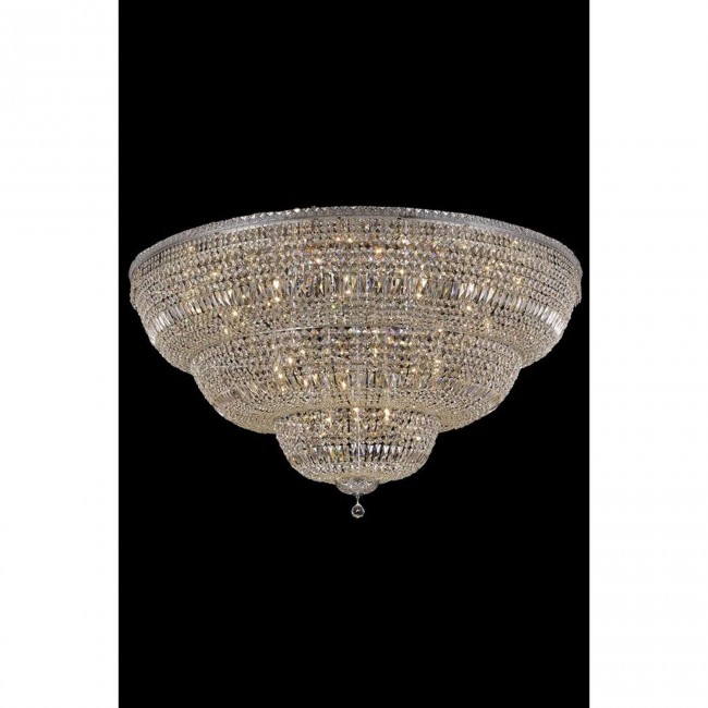 Tranquil Chrome 48-Light 60-Inch Flush Mount with Royal Cut Crystal