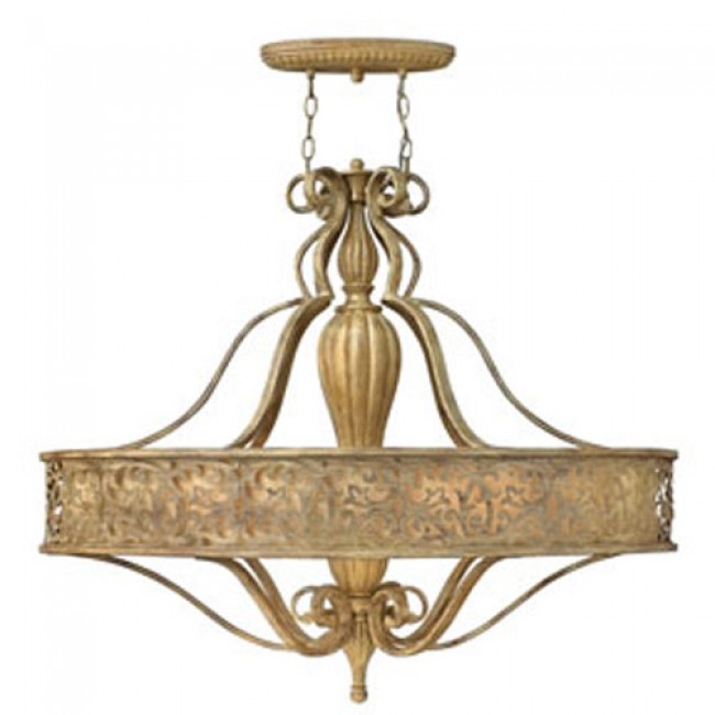 Brushed Champagne Six-Light Oval Pendant