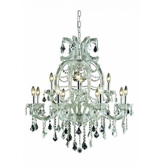 Chrome 12 Light 35.5-in Chandelier