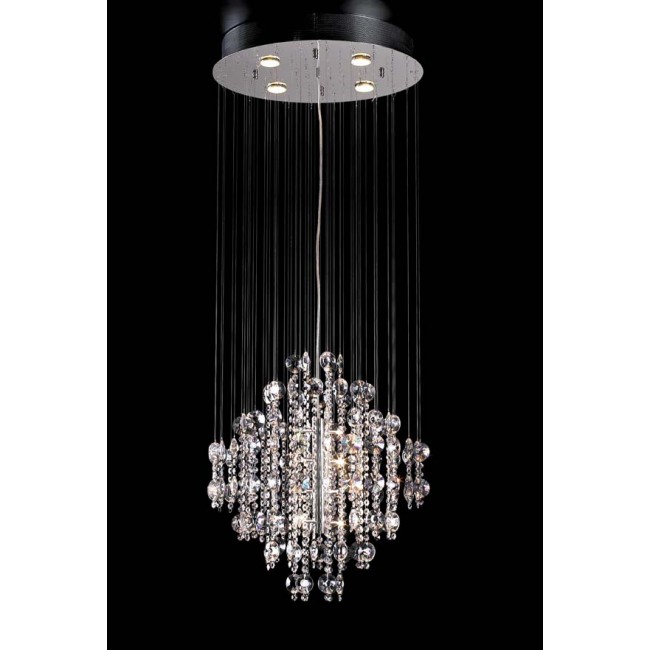 12 lights modern crystal chandelier in polished chrome finish