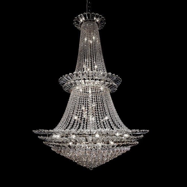Polished chrome 28 Light crystal Chandelier