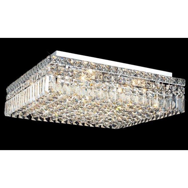 12 light contemporary flush mount ceiling light dressed with 25% full lead crystal balls