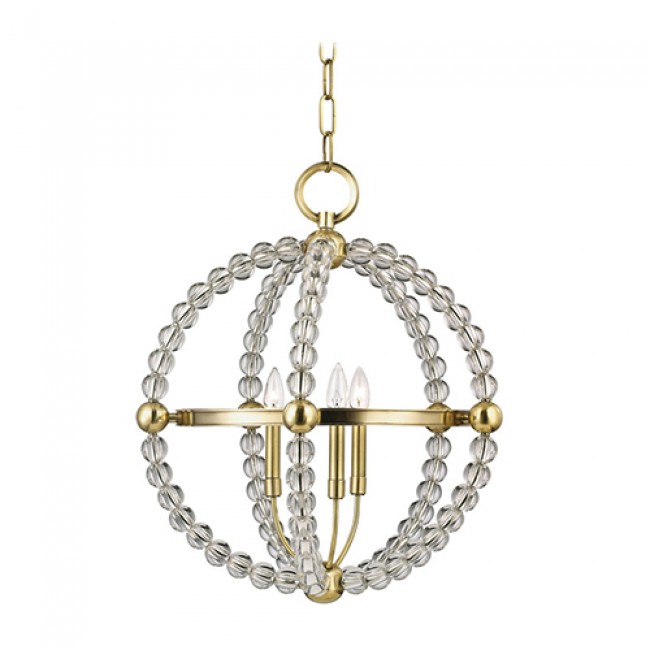 Aged Brass Three-Light Pendant