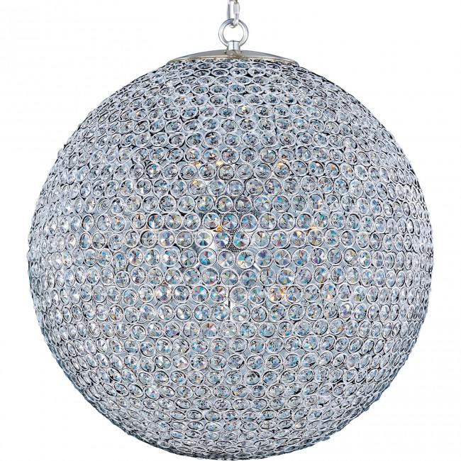 International Glimmer Plated Silver Twelve-Light Chandelier