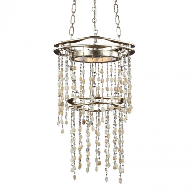 Silver Leaf Antique One-Light LED Pendant