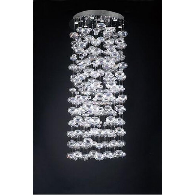 Chrome 15-Light Chandelier with Rainbow Clear Glass