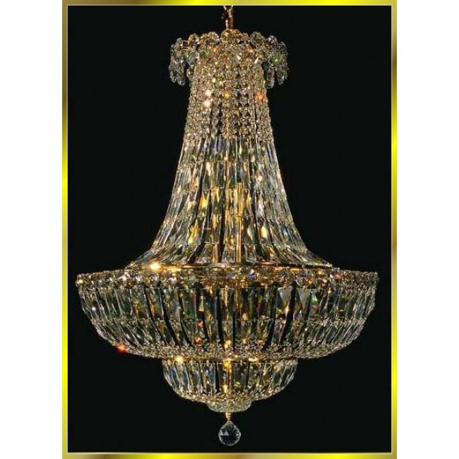 12 lights crystal chandelier in gold plated finish