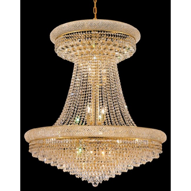28 Light crystal chandelier gold plated