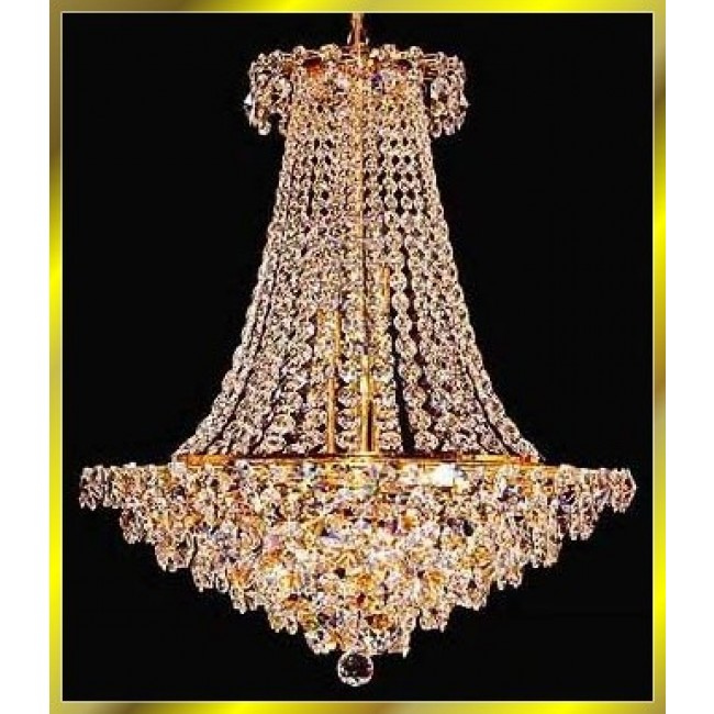 12 lights crystal chandelier in gold plated finish