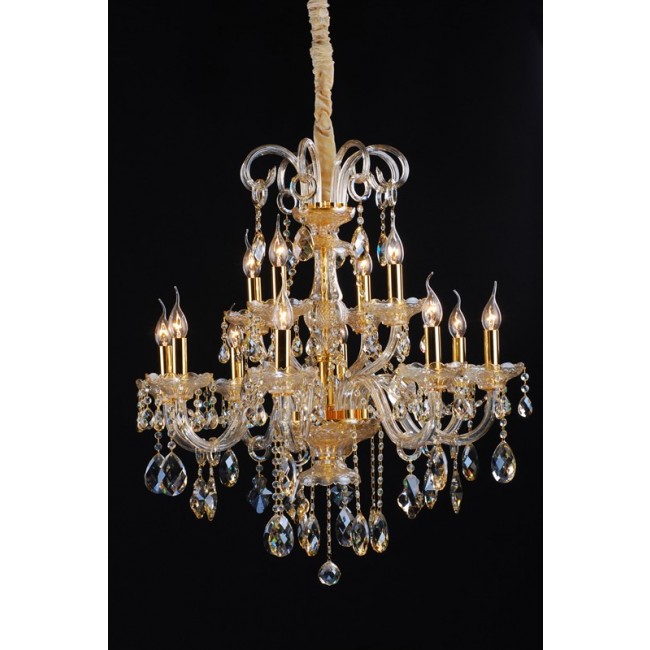 Gold plated 12 light traditional crystal Chandelier