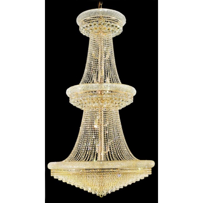 38 Light crystal chandelier gold plated