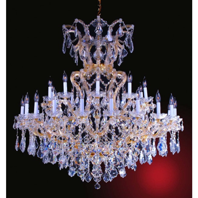 31 Light Maria Theresa crystal chandelier dressed with clear crystals