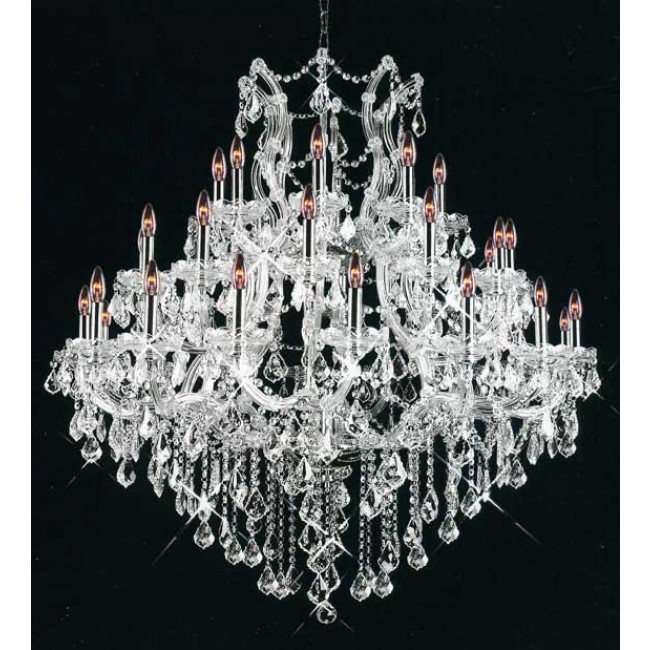 Maria Theresa chandelier dressed with fantastic crystal in polished chrome finish