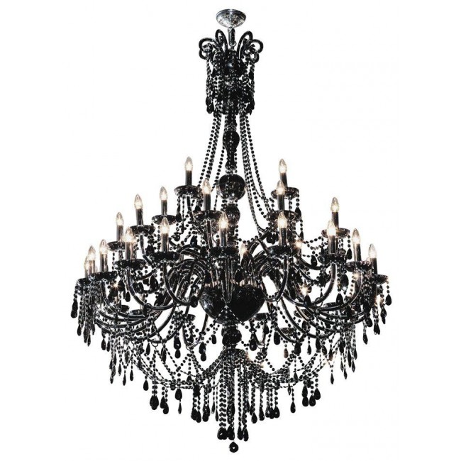 35 lights Bohemian crystal chandelier in black finish