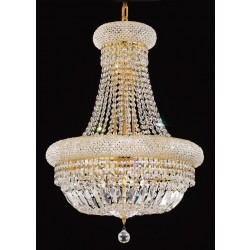  14 Light crystal chandelier gold plated