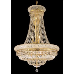 14 Light crystal chandelier gold plated