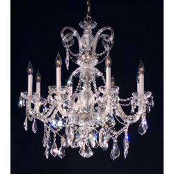 8 Lights Bohemian Crystal chandelier in polished chrome finish