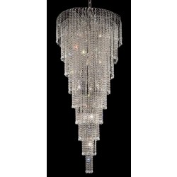 15 Lights crystal chandelier in chrome finish